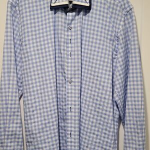 Classic Light Blue Checkered Men's Shirt